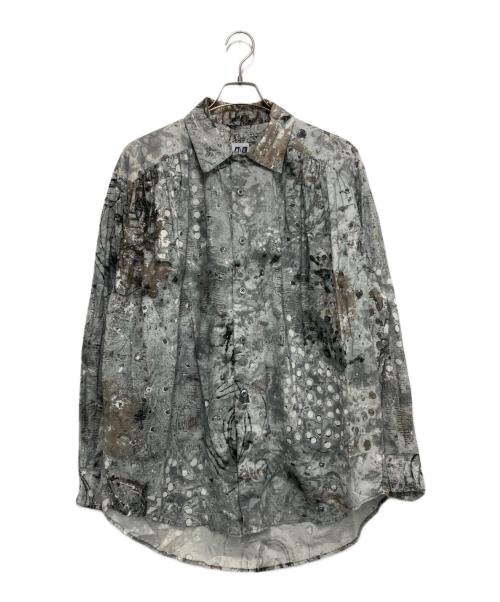 AiE（エーアイイー）AiE (エーアイイー) PAINTER SHIRT SNOWBAL SPOT PRINT グレー サイズ:Mの古着・服飾アイテム