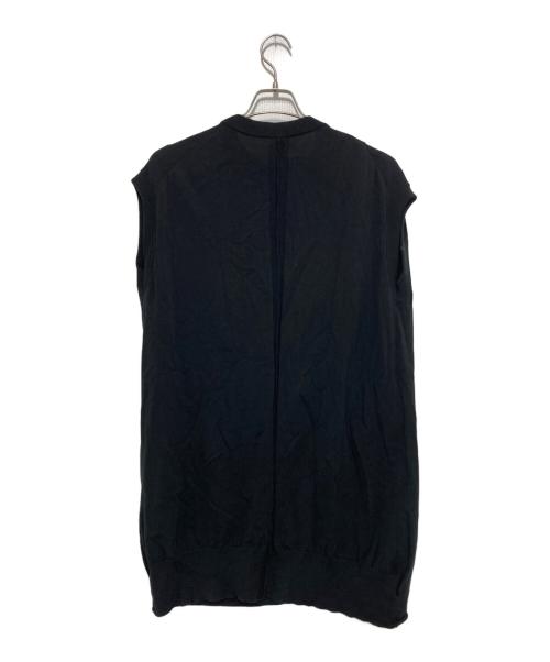 ripvanwinkle（リップヴァンウィンクル）ripvanwinkle (リップヴァンウィンクル) CROSS KNIT JERSEY VEST ブラック サイズ:Lの古着・服飾アイテム
