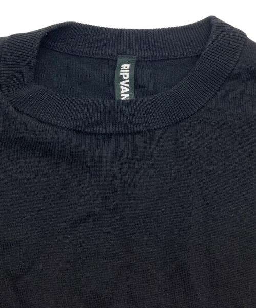 ripvanwinkle（リップヴァンウィンクル）ripvanwinkle (リップヴァンウィンクル) CROSS KNIT JERSEY VEST ブラック サイズ:Lの古着・服飾アイテム