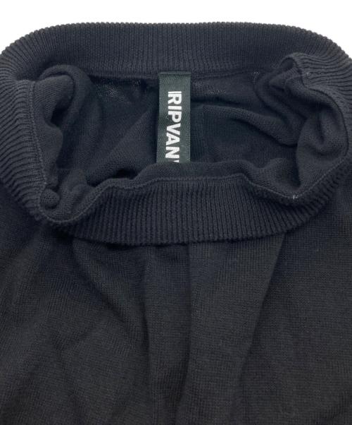ripvanwinkle（リップヴァンウィンクル）ripvanwinkle (リップヴァンウィンクル) CROSS KNIT JERSEY VEST ブラック サイズ:Lの古着・服飾アイテム