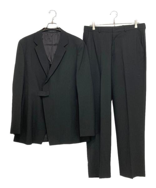EMPORIO ARMANI（エンポリオ アルマーニ）EMPORIO ARMANI (エンポリオ アルマーニ) ストライプウール混セットアップスーツ ブラック サイズ:SIZE 52の古着・服飾アイテム