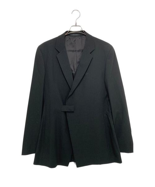 EMPORIO ARMANI（エンポリオ アルマーニ）EMPORIO ARMANI (エンポリオ アルマーニ) ストライプウール混セットアップスーツ ブラック サイズ:SIZE 52の古着・服飾アイテム
