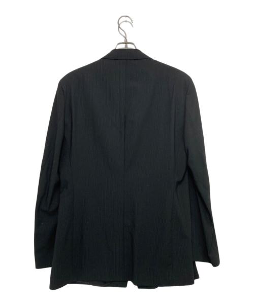 EMPORIO ARMANI（エンポリオ アルマーニ）EMPORIO ARMANI (エンポリオ アルマーニ) ストライプウール混セットアップスーツ ブラック サイズ:SIZE 52の古着・服飾アイテム
