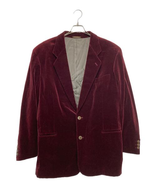 EMPORIO ARMANI（エンポリオ アルマーニ）EMPORIO ARMANI (エンポリオ アルマーニ) ベロアテーラードジャケット ボルドー サイズ:50の古着・服飾アイテム