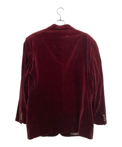 EMPORIO ARMANI（エンポリオ アルマーニ）EMPORIO ARMANI (エンポリオ アルマーニ) ベロアテーラードジャケット ボルドー サイズ:50の古着・服飾アイテム