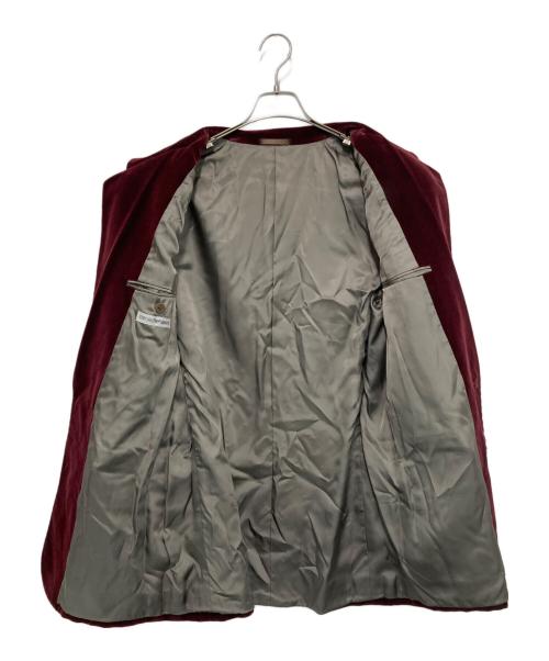 EMPORIO ARMANI（エンポリオ アルマーニ）EMPORIO ARMANI (エンポリオ アルマーニ) ベロアテーラードジャケット ボルドー サイズ:50の古着・服飾アイテム