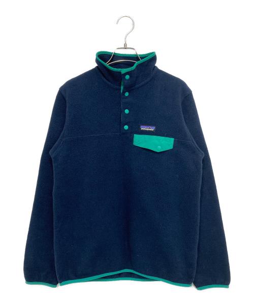 Patagonia（パタゴニア）Patagonia (パタゴニア) ウィメンズ・ライトウェイト・シンチラ・スナップT・プルオーバー ネイビー×グリーン サイズ:Sの古着・服飾アイテム