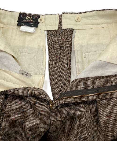 RRL（ダブルアールエル）RRL (ダブルアールエル) ウールコットン ツータック ツイードパンツ ブラウン サイズ:29の古着・服飾アイテム