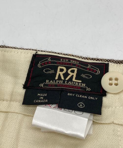 RRL（ダブルアールエル）RRL (ダブルアールエル) ウールコットン ツータック ツイードパンツ ブラウン サイズ:29の古着・服飾アイテム