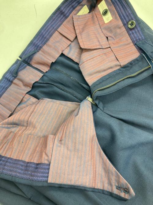 INCOTEX（インコテックス）INCOTEX (インコテックス) SLIM FITP ATTERN30 ウールパンツ ネイビー サイズ:50の古着・服飾アイテム