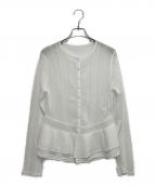 HER LIP TOハーリップトゥ）の古着「Shimmer Knit Peplum Cardigan」｜ホワイト