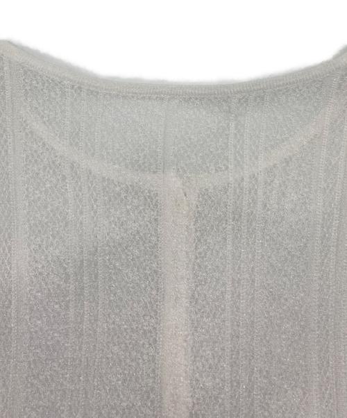 HER LIP TO（ハーリップトゥ）HER LIP TO (ハーリップトゥ) Shimmer Knit Peplum Cardigan ホワイト サイズ:Mの古着・服飾アイテム