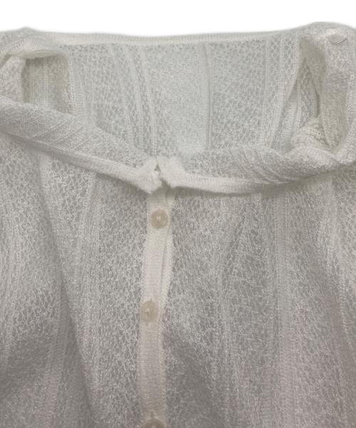 HER LIP TO（ハーリップトゥ）HER LIP TO (ハーリップトゥ) Shimmer Knit Peplum Cardigan ホワイト サイズ:Mの古着・服飾アイテム