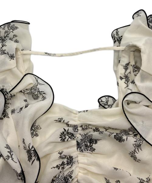 Snidel（スナイデル）Snidel (スナイデル) フリルスリーブバリエプリントワンピース アイボリー サイズ:1の古着・服飾アイテム