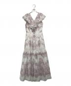 HER LIP TOハーリップトゥ）の古着「Jendaya Lace-Print Dress」｜ホワイト