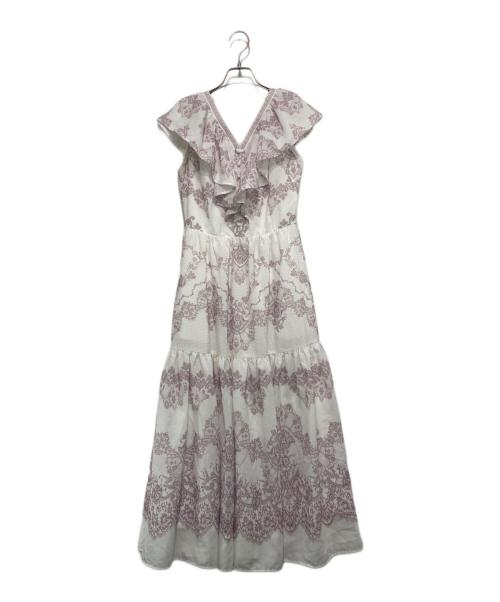 HER LIP TO（ハーリップトゥ）HER LIP TO (ハーリップトゥ) Jendaya Lace-Print Dress ホワイト サイズ:Mの古着・服飾アイテム