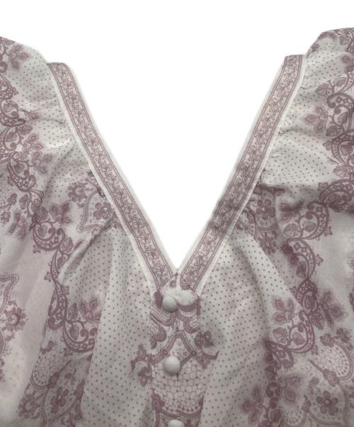 HER LIP TO（ハーリップトゥ）HER LIP TO (ハーリップトゥ) Jendaya Lace-Print Dress ホワイト サイズ:Mの古着・服飾アイテム
