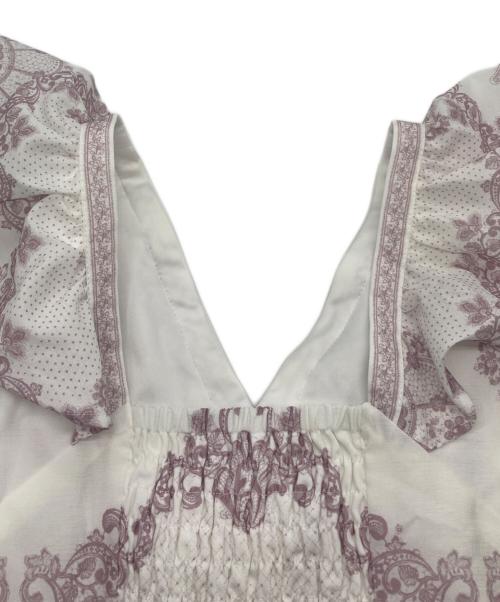 HER LIP TO（ハーリップトゥ）HER LIP TO (ハーリップトゥ) Jendaya Lace-Print Dress ホワイト サイズ:Mの古着・服飾アイテム