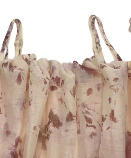 Snidel（スナイデル）Snidel (スナイデル) Sustainableオフショルギャザーワンピース ピンクの古着・服飾アイテム