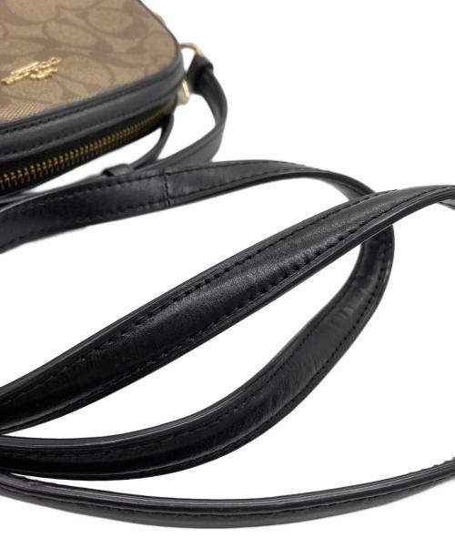 COACH（コーチ）COACH (コーチ) シグネチャーショルダーバッグ ベージュ×ブラックの古着・服飾アイテム