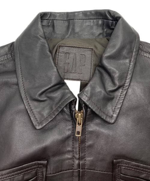 GAP（ギャップ）GAP (ギャップ) シープレザージップアップジャケット ブラウン サイズ:Mの古着・服飾アイテム