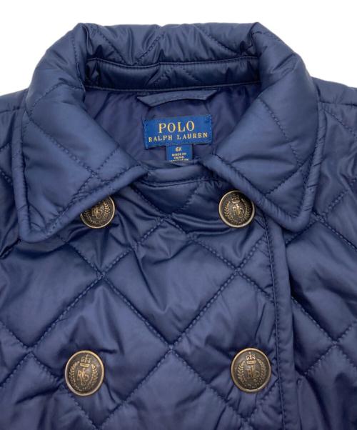 POLO RALPH LAUREN（ポロ・ラルフローレン）POLO RALPH LAUREN (ポロ・ラルフローレン) ダブルブレストキルティングジャケット ネイビー サイズ:6Xの古着・服飾アイテム