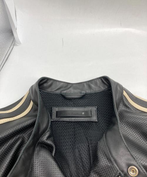 Liugoo Leathers（リューグーレザーズ）LIUGOO LEATHERS (リューグーレザーズ) カウレザー パンチング サイドライン ライダースジャケット ブラック サイズ:LLの古着・服飾アイテム