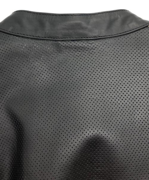 Liugoo Leathers（リューグーレザーズ）LIUGOO LEATHERS (リューグーレザーズ) カウレザー パンチング サイドライン ライダースジャケット ブラック サイズ:LLの古着・服飾アイテム