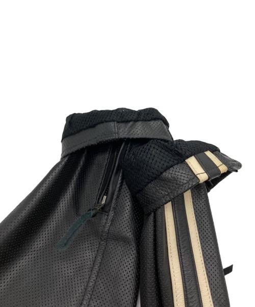 Liugoo Leathers（リューグーレザーズ）LIUGOO LEATHERS (リューグーレザーズ) カウレザー パンチング サイドライン ライダースジャケット ブラック サイズ:LLの古着・服飾アイテム