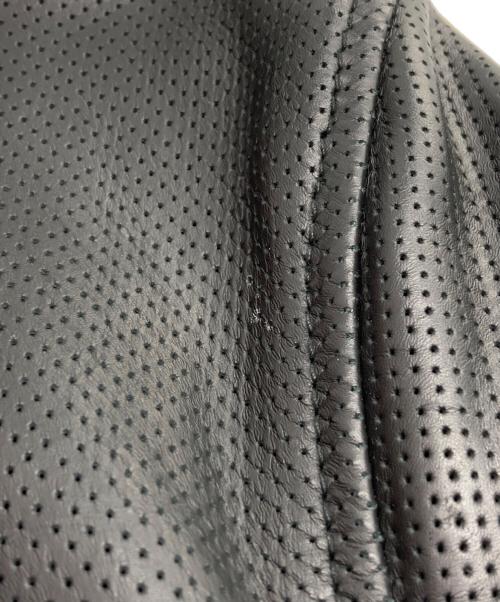 Liugoo Leathers（リューグーレザーズ）LIUGOO LEATHERS (リューグーレザーズ) カウレザー パンチング サイドライン ライダースジャケット ブラック サイズ:LLの古着・服飾アイテム