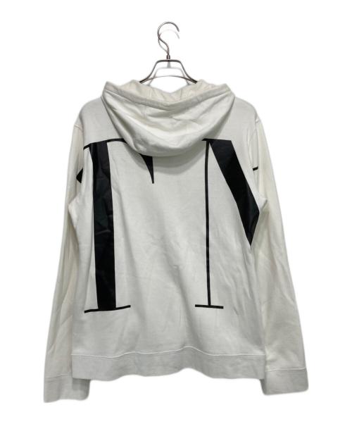 VALENTINO（ヴァレンティノ）VALENTINO (ヴァレンティノ) ロゴプリント ジップアップパーカー ホワイト サイズ:Mの古着・服飾アイテム
