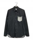 Maison Margielaメゾンマルジェラ）の古着「ポルカドット長袖シャツ」｜ブラック×ホワイト