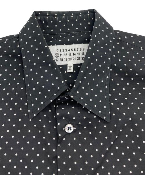 Maison Margiela（メゾンマルジェラ）Maison Margiela (メゾンマルジェラ) ポルカドット長袖シャツ ブラック×ホワイト サイズ:40の古着・服飾アイテム