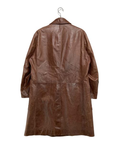 ISSEY MIYAKE MEN（イッセイミヤケメン）ISSEY MIYAKE MEN (イッセイミヤケメン) カウレザーコート ブラウン サイズ:2の古着・服飾アイテム
