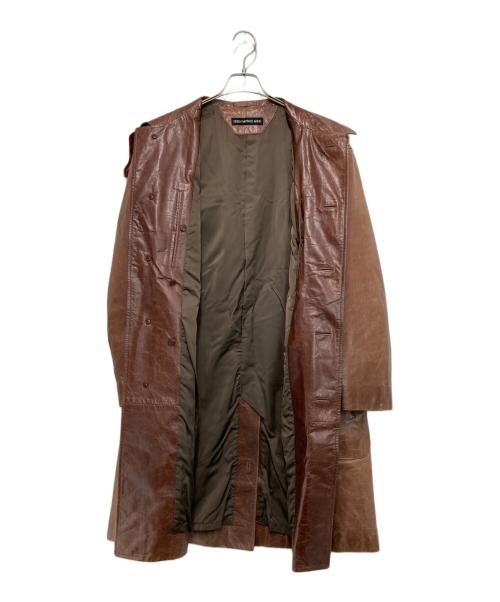 ISSEY MIYAKE MEN（イッセイミヤケメン）ISSEY MIYAKE MEN (イッセイミヤケメン) カウレザーコート ブラウン サイズ:2の古着・服飾アイテム