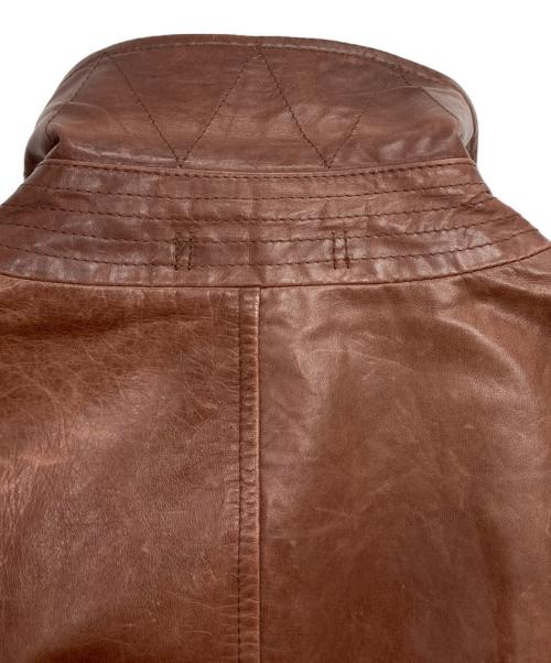 ISSEY MIYAKE MEN（イッセイミヤケメン）ISSEY MIYAKE MEN (イッセイミヤケメン) カウレザーコート ブラウン サイズ:2の古着・服飾アイテム