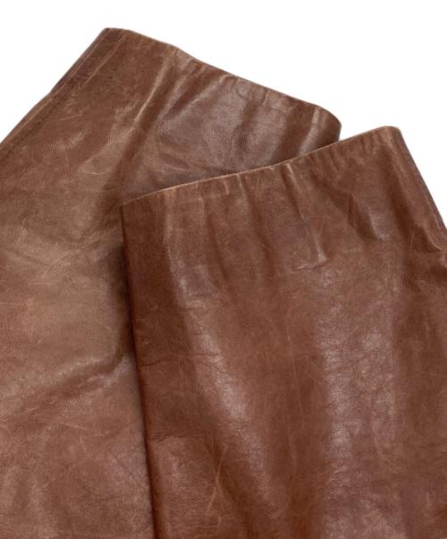 ISSEY MIYAKE MEN（イッセイミヤケメン）ISSEY MIYAKE MEN (イッセイミヤケメン) カウレザーコート ブラウン サイズ:2の古着・服飾アイテム