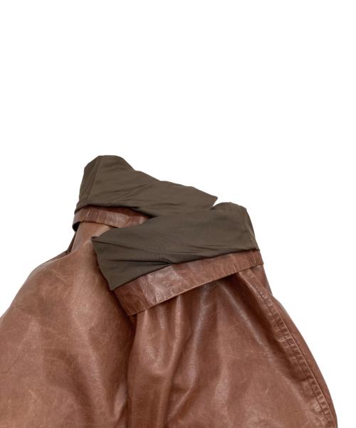 ISSEY MIYAKE MEN（イッセイミヤケメン）ISSEY MIYAKE MEN (イッセイミヤケメン) カウレザーコート ブラウン サイズ:2の古着・服飾アイテム
