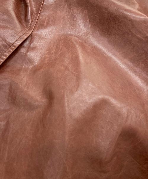 ISSEY MIYAKE MEN（イッセイミヤケメン）ISSEY MIYAKE MEN (イッセイミヤケメン) カウレザーコート ブラウン サイズ:2の古着・服飾アイテム