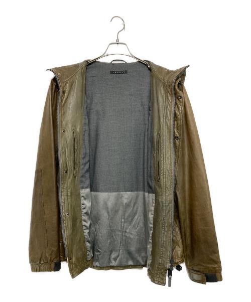 theory（セオリー）theory (セオリー) フーデットレザージャケット ブラウン サイズ:40の古着・服飾アイテム