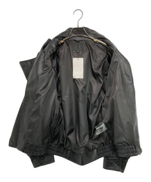 ZARA（ザラ）ZARA (ザラ) フェイクレザージャケット ブラック サイズ:S 未使用品の古着・服飾アイテム