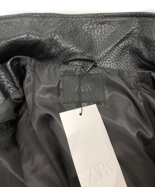 ZARA（ザラ）ZARA (ザラ) フェイクレザージャケット ブラック サイズ:S 未使用品の古着・服飾アイテム