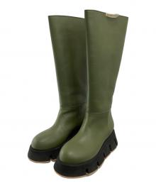 MARNI（マルニ）の古着「Leather Boots Resort」｜オリーブ×ブラック