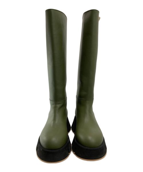 MARNI（マルニ）MARNI (マルニ) Leather Boots Resort オリーブ×ブラック サイズ:35の古着・服飾アイテム