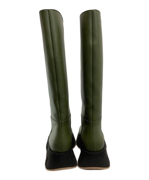 MARNI（マルニ）MARNI (マルニ) Leather Boots Resort オリーブ×ブラック サイズ:35の古着・服飾アイテム