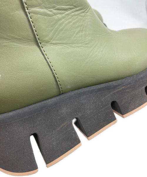 MARNI（マルニ）MARNI (マルニ) Leather Boots Resort オリーブ×ブラック サイズ:35の古着・服飾アイテム