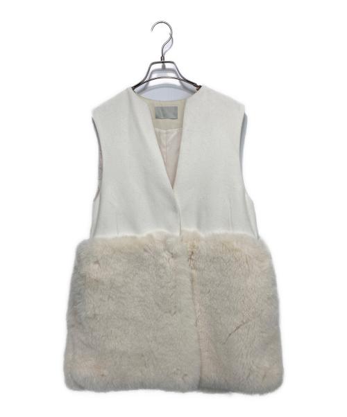 CELFORD（セルフォード）CELFORD (セルフォード) 裾ファーロングジレ ホワイト サイズ:Fの古着・服飾アイテム