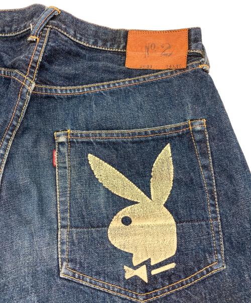 EVISU（エヴィス）EVISU (エヴィス) PLAY BOY (プレイボーイ) Lot.2001 No.2 デニムパンツ インディゴ サイズ:W34の古着・服飾アイテム