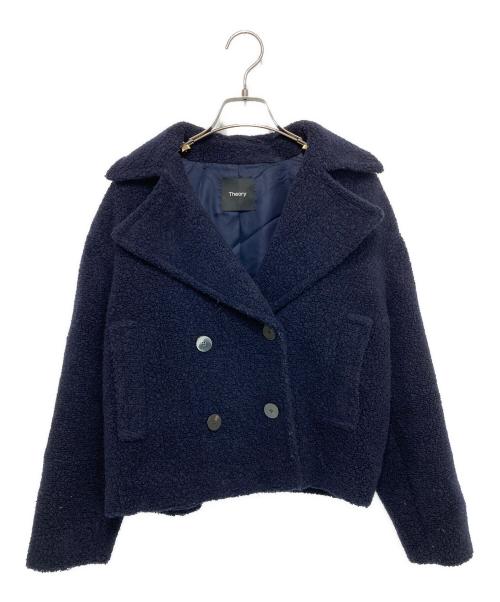 theory（セオリー）theory (セオリー) TEDDY FLEECE FAUX FUR PEACOAT ネイビー サイズ:Pの古着・服飾アイテム