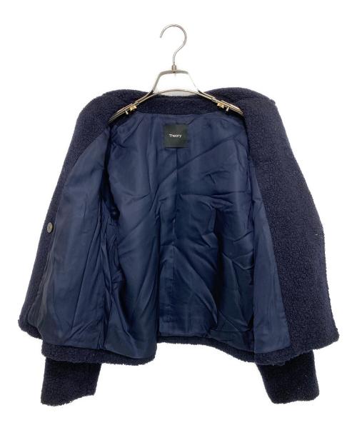 theory（セオリー）theory (セオリー) TEDDY FLEECE FAUX FUR PEACOAT ネイビー サイズ:Pの古着・服飾アイテム